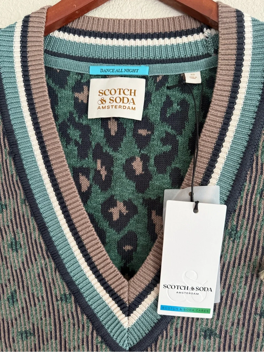 Scotch & Soda Women's Animal Jacquard Knitted Spencer Vest Size XS/S